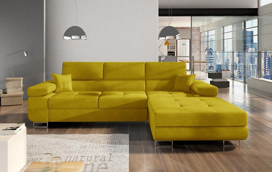 Armando Ecksofa 280 x 205 cm Gelb (Velour)