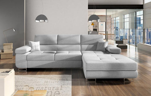 Armando Ecksofa 280 x 205 cm Grau (Webstoff - Sawana)