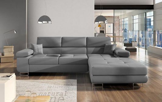 Armando Ecksofa 280 x 205 cm Grau (Kunstleder)