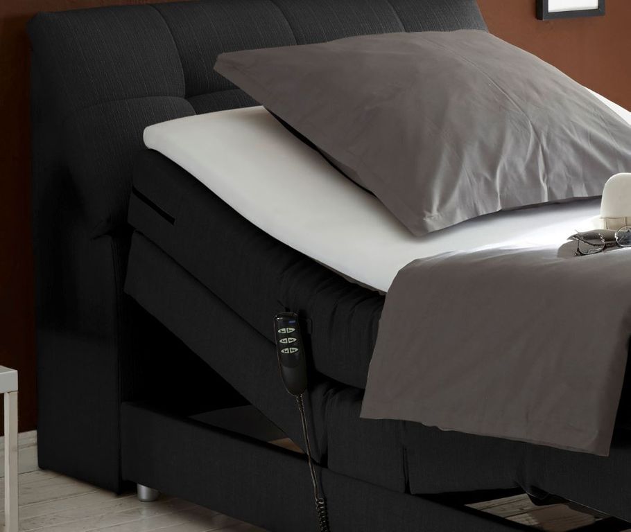 Concord 120x200 cm Boxspringbett mit Motor Schwarz - Froschkönig24