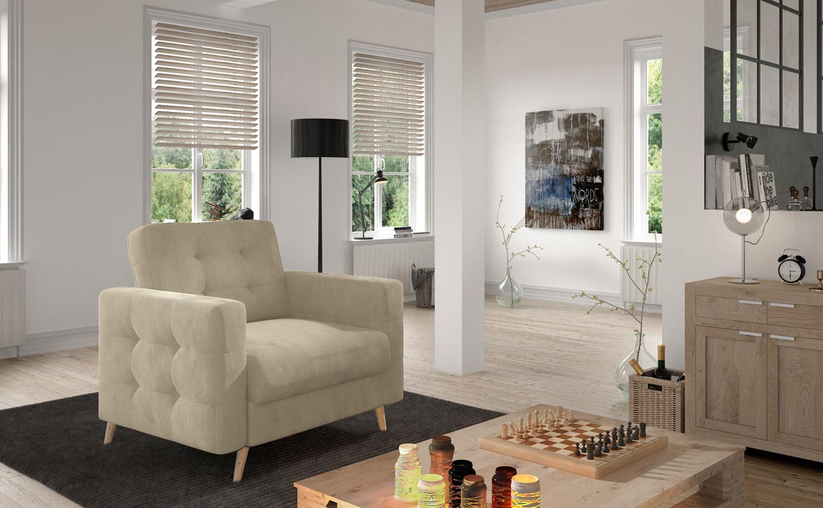 Asgard Sessel Beige (Webstoff)