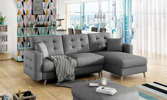 Asgard Ecksofa 250 x 162 cm Dunkelgrau (Webstoff)