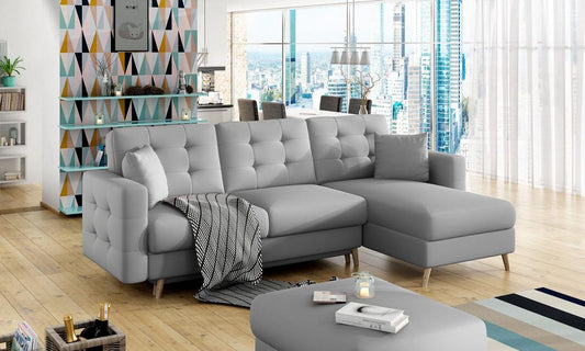 Asgard Ecksofa 250 x 162 cm Grau (Kunstleder)