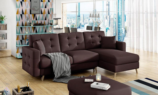 Asgard Ecksofa 250 x 162 cm Braun (Kunstleder)