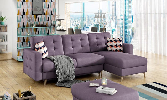 Asgard Ecksofa 250 x 162 cm Lila (Velour - Soro)