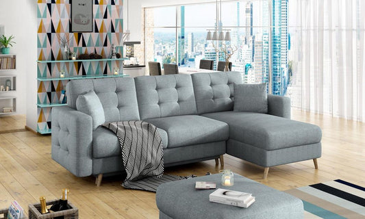 Asgard Ecksofa 250 x 162 cm Grau (Webstoff - Sawana)