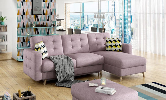 Asgard Ecksofa 250 x 162 cm Pink (Webstoff)