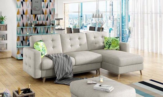 Asgard Ecksofa 250 x 162 cm Beige (Webstoff)