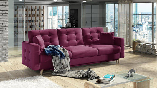 Asgard Schlafsofa 235x95 cm Rot (Samt - Matt)