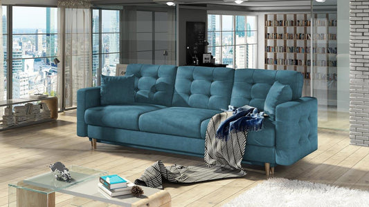 Asgard Schlafsofa 235x95 cm Blau (Webstoff)