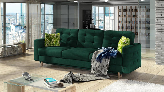 Asgard Schlafsofa 235x95 cm Dunkelgrün (Webstoff)