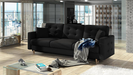 Asgard Schlafsofa 235x95 cm Schwarz (Webstoff)