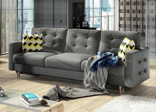 Asgard Schlafsofa 235x95 cm Grau (Webstoff - Sawana)