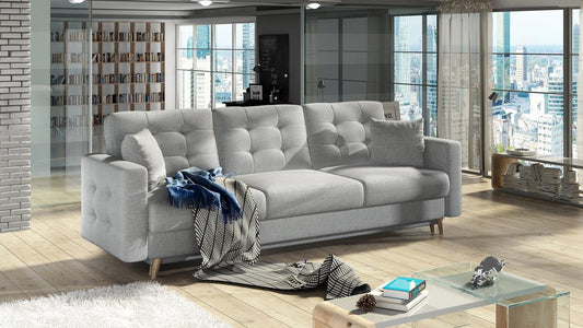 Asgard Schlafsofa 235x95 cm Grau (Webstoff - Solid)