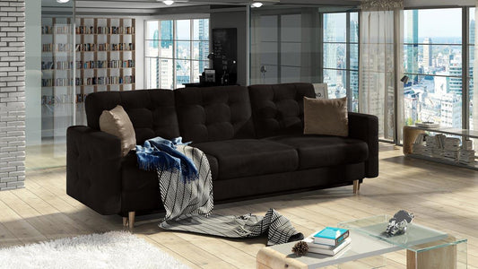 Asgard Schlafsofa 235x95 cm Dunkelbraun (Samt)