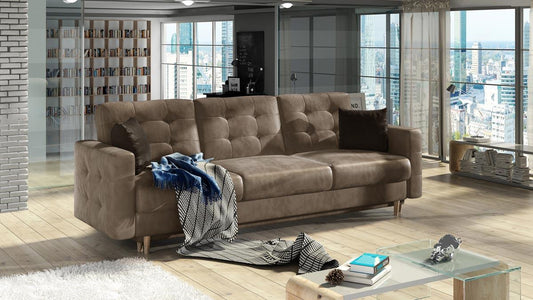 Asgard Schlafsofa 235x95 cm Braun (Samt)