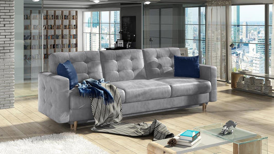 Asgard Schlafsofa 235x95 cm Grau (Samt)