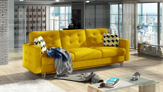 Asgard Schlafsofa 235x95 cm Gelb (Velour)