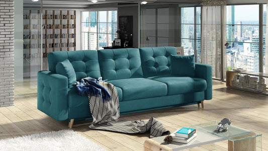 Asgard Schlafsofa 235x95 cm Grün (Samt - Matt)