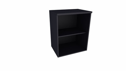 E10 Aufsatzschrank für Aktenregal 2 Ordnerhöhen, 60 cm Breit, Schwarz