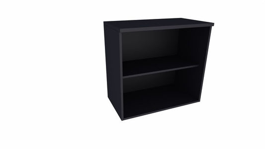 E10 Aufsatzschrank für Aktenregal 2 Ordnerhöhen, 80 cm Breit, Schwarz