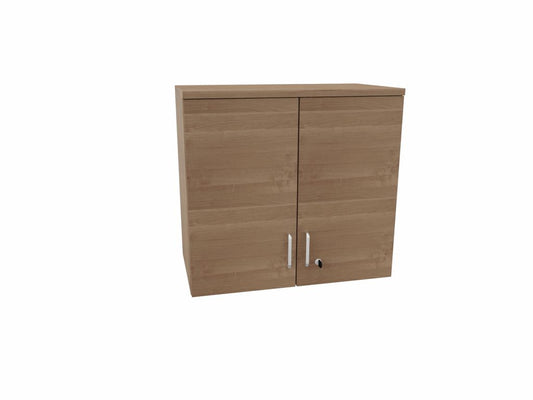 E10 Aufsatzschrank mit Flügeltüren 2 Ordnerhöhen, 80 cm Breit, Kirsche Tabako