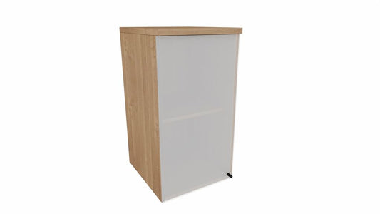 E10 Aktenaufsatzschrank 2 Ordnerhöhen mit Glastür, 40 cm Breit, Kirsche Tabako