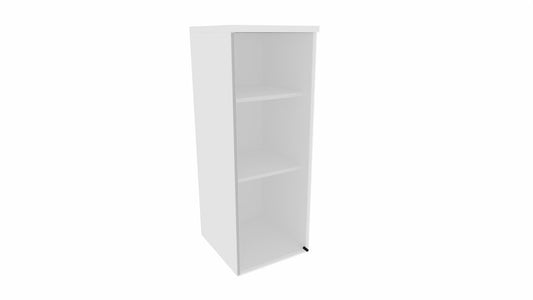 E10 Aktenaufsatzschrank 3 Ordnerhöhen mit Glastür, 40 cm Breit, Weiß