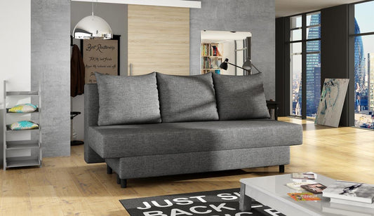 Amaza Schlafsofa 190x82 cm Dunkelgrau (Webstoff)