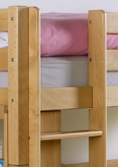 Etagenbett BENI L Kinderbett Spielbett Hochbett Bett Buche Natur - Froschkönig24