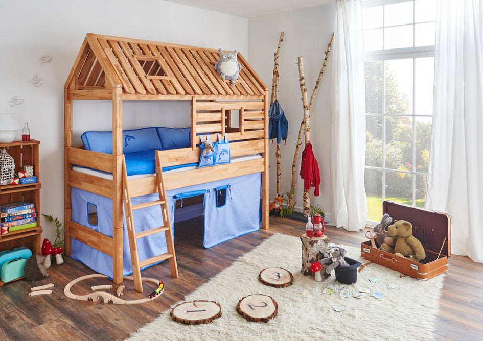 Spielbett Tom´s Hütte 20588 Stoffset Blau/Delphin - Froschkönig24