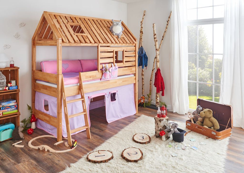 Spielbett Tom´s Hütte 20594 Stoffset Lila/Rosa - Froschkönig24