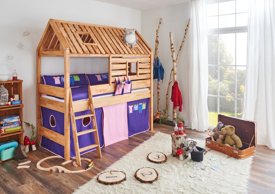 Spielbett Tom´s Hütte 20598 Stoffset Rosa/Violett - Froschkönig24