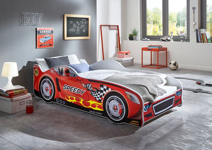 Autobett SPEEDY Rennfahrerbett Kinderbett Spielbett Bett Rot - Froschkönig24