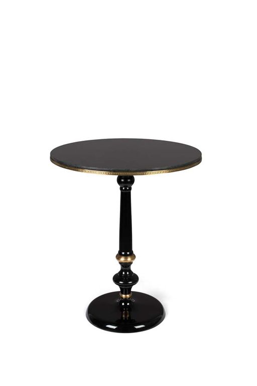 OWN THE GLOW ROUND Bistrotisch Ø65 cm Schwarz / Gold