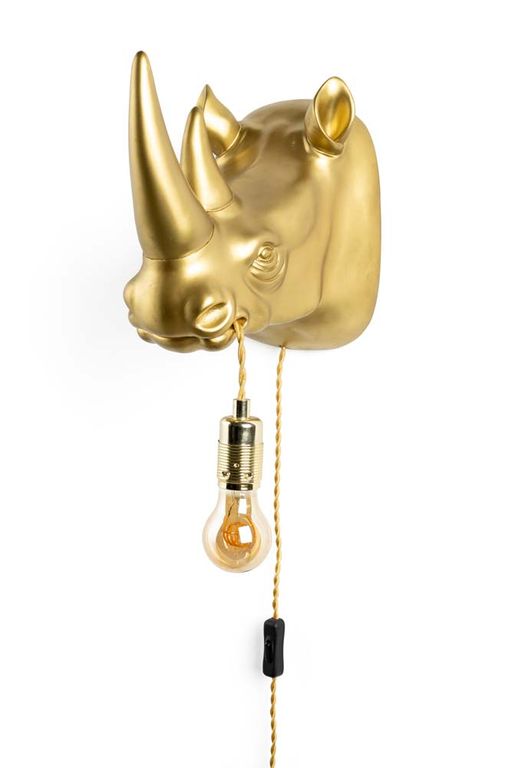 MIND YOUR OWN RHINO Wandlampe Gold