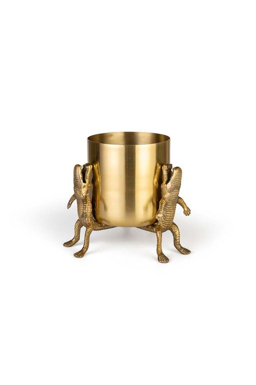 SURROUNDED BY CROCODILES Vase M Gold