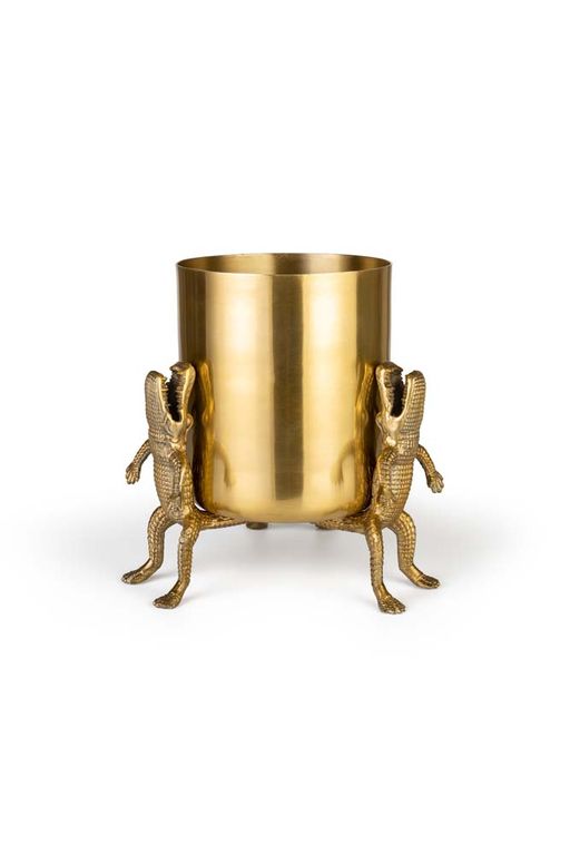 SURROUNDED BY CROCODILES Vase L Gold