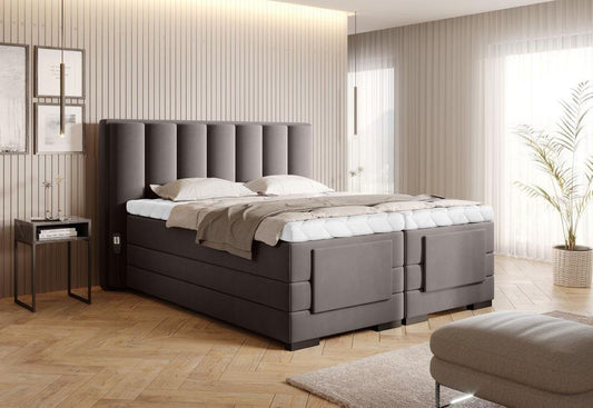 Veros Boxspringbett mit Motor 140 - 180 cm; Beige (Kunstleder)