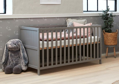 Flexa Luna Babybett 140x70 cm Grau geriffelt