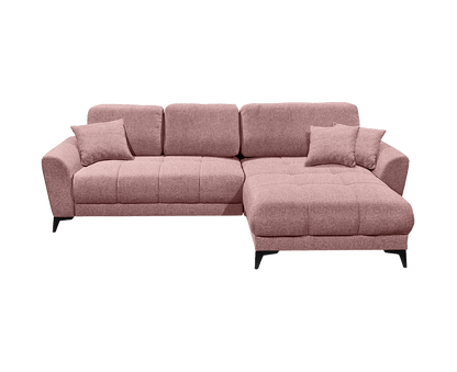 Bern Ecksofa 281 x 189 cm, mit Schlaffunktion und Bettkasten Rosa