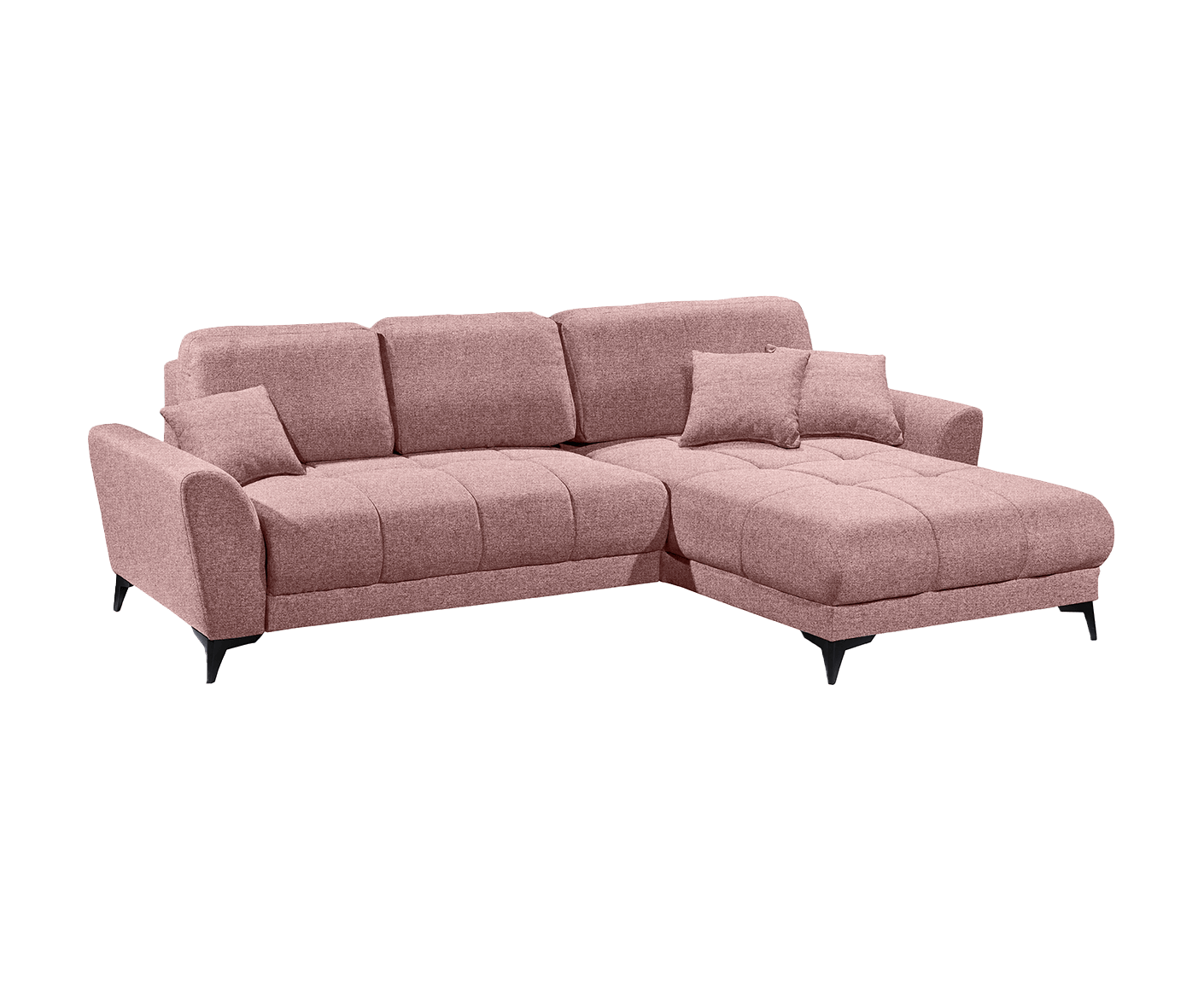 Bern Ecksofa 281 x 189 cm, mit Schlaffunktion und Bettkasten Rosa