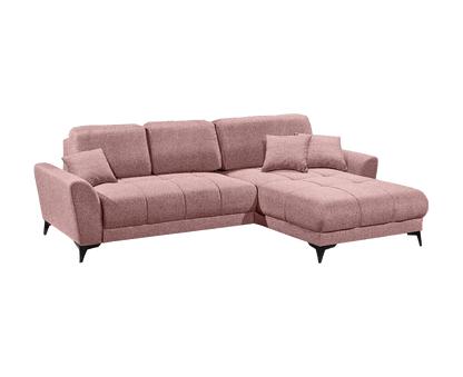 Bern Ecksofa 281 x 189 cm, mit Schlaffunktion und Bettkasten Rosa