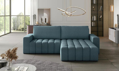 Bonett Ecksofa 250 x 175 cm Blau (Webstoff)