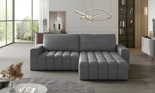 Bonett Ecksofa 250 x 175 cm Grau (Webstoff - Paros)