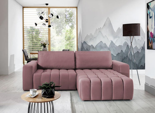 Bonett Ecksofa 250 x 175 cm Pink (Kunstleder)