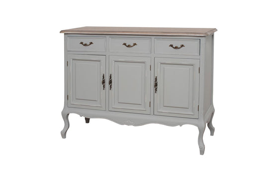 Catania Massivholz Sideboard 118 cm Paulownia Hellgrau / Hellbraun