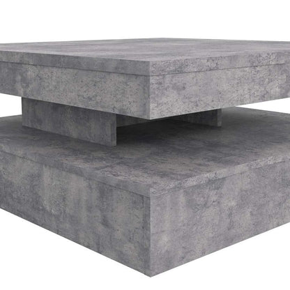 COFFEE TABLES rotierender Couchtisch 78 x 78 cm Lichtgrau