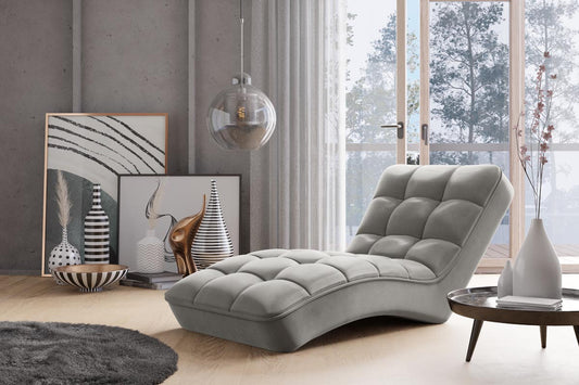 Loren Relaxliege 170x85 cm Grau (Samt - Nube)