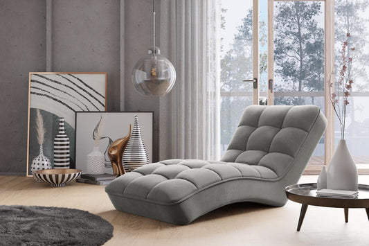 Loren Relaxliege 170x85 cm Grau (Velour - Gojo)